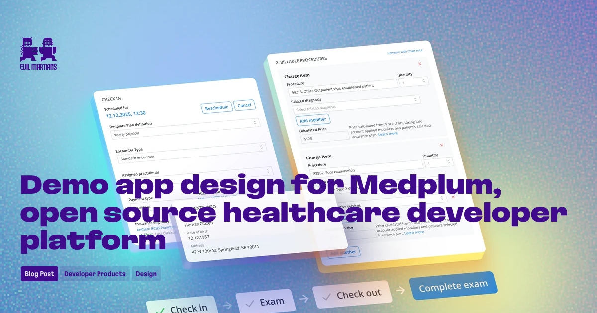 Demo app design for Medplum, open source healthcare developer platform Feature image