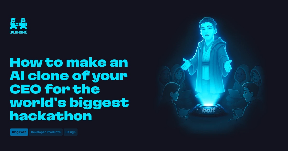 How to make an AI clone of your CEO for the world's biggest hackathon Feature image