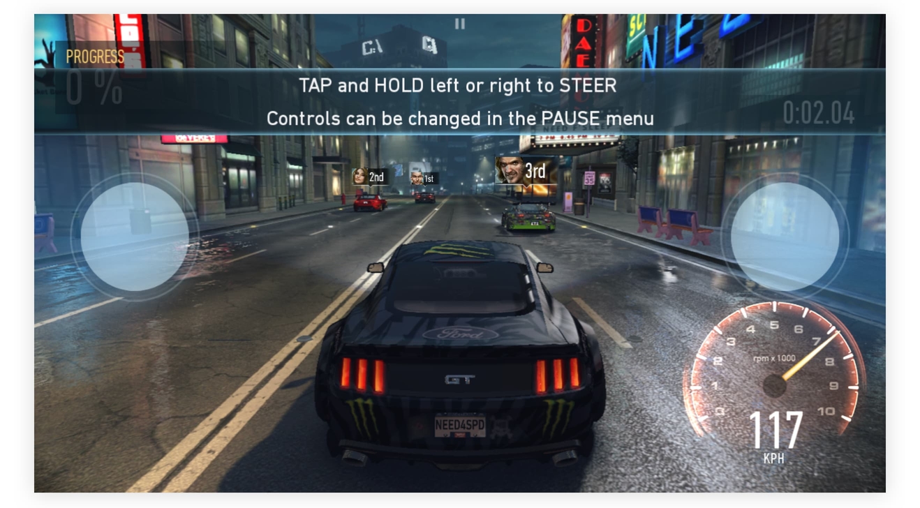 Need For Speed on an iPhone