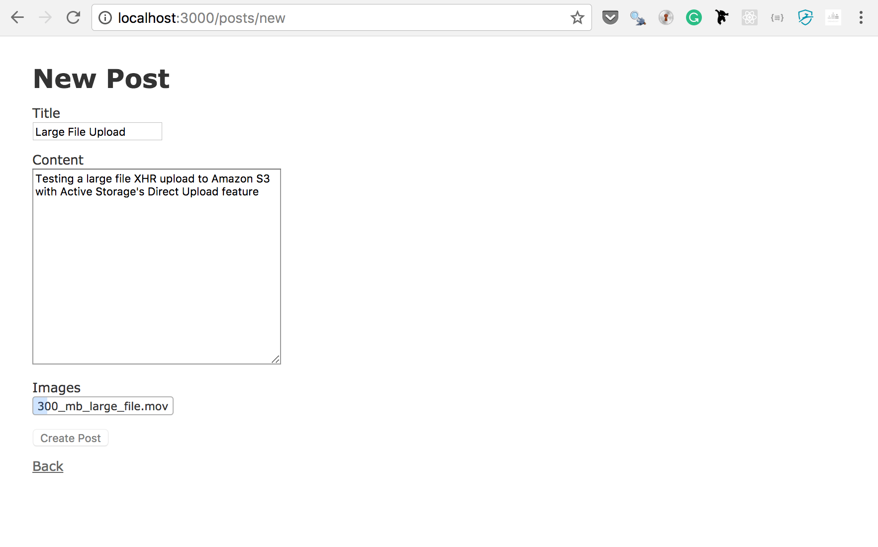 Direct Upload from Chrome