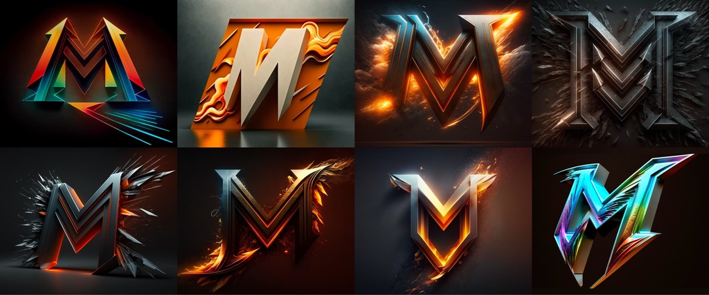 An attempt to combine letters and arrows seems to produce a very sharp letter M