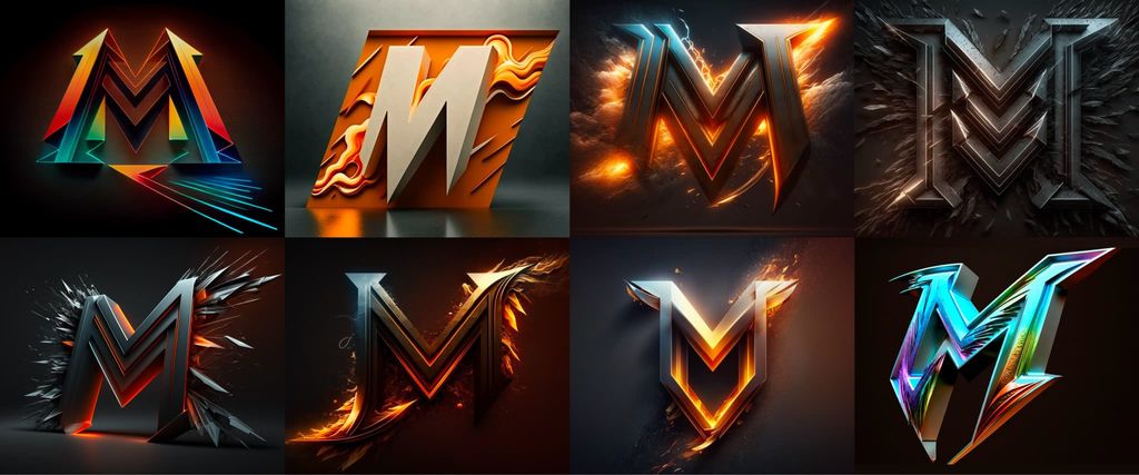 An attempt to combine letters and arrows seems to produce a very sharp letter M