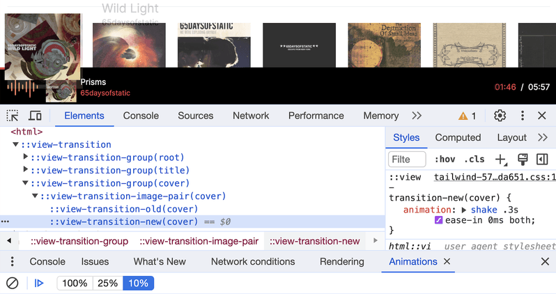 View Transition pseudo-elements in a DOM tree