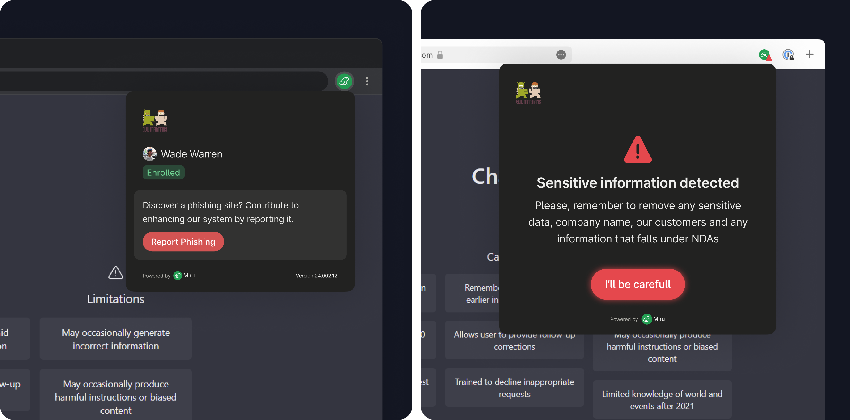 Miru UI showcase
