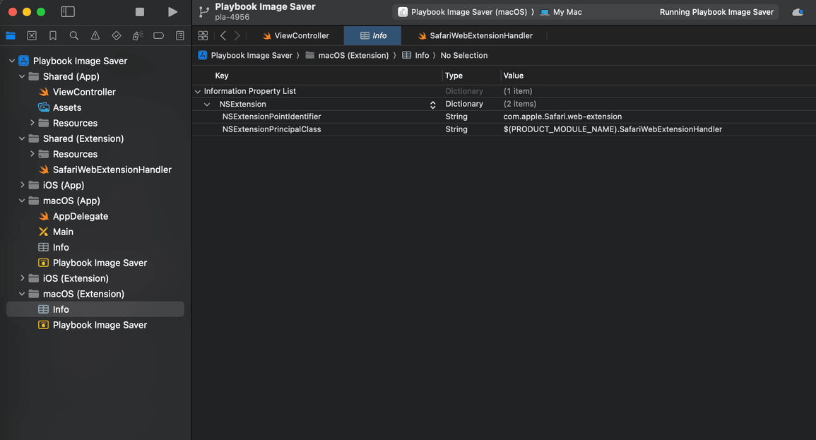 Extension structure in XCode after converting