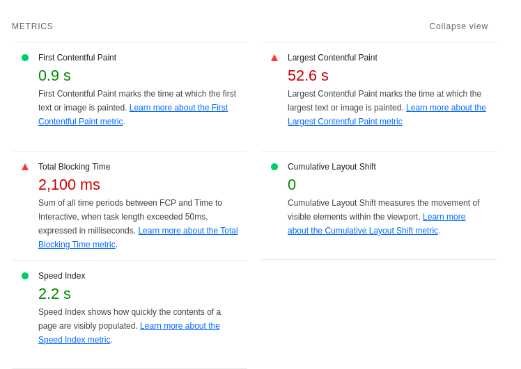 An image with some displeasing metrics from Lighthouse