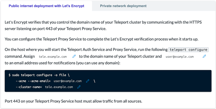 A screenshot of the docs