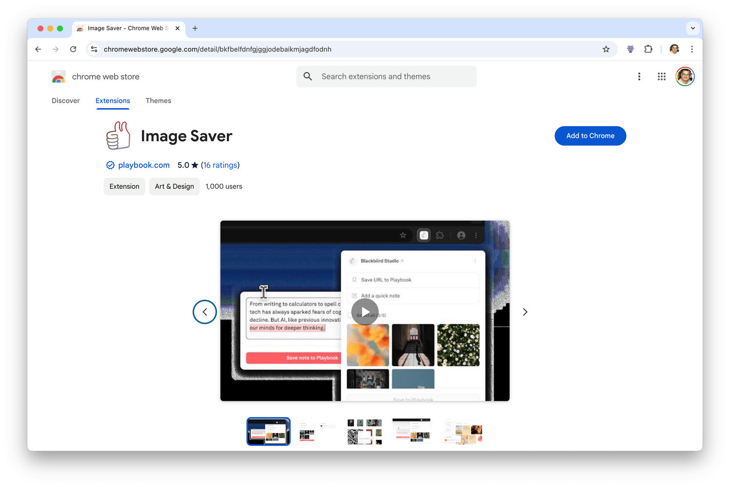 Image Saver on the Chrome Web Store