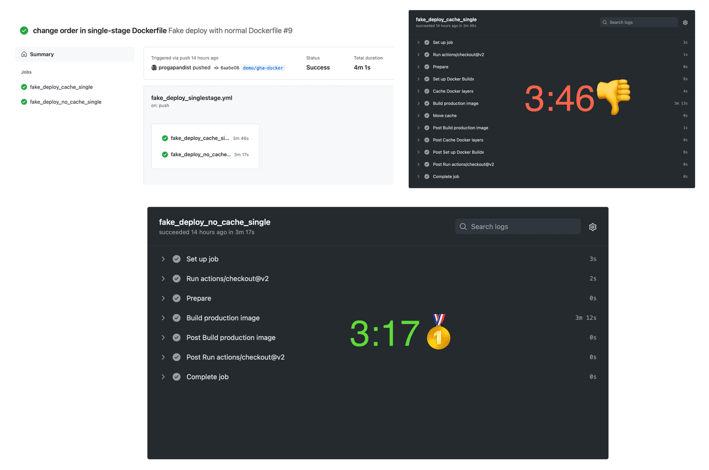 Building with cold cache