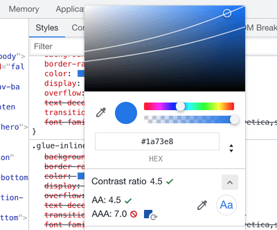 Color properties in Chrome