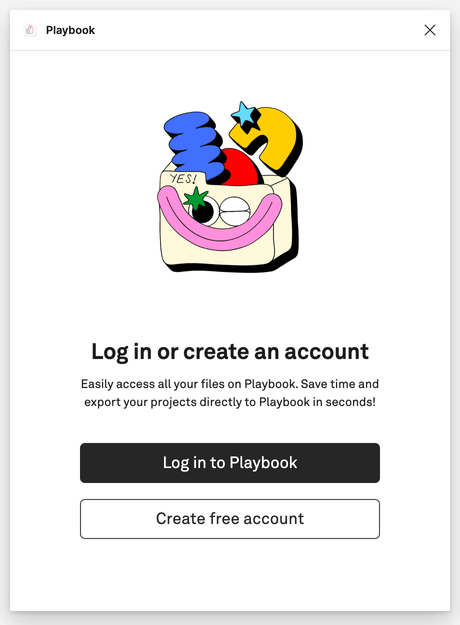 Playbook Figma plugin login page