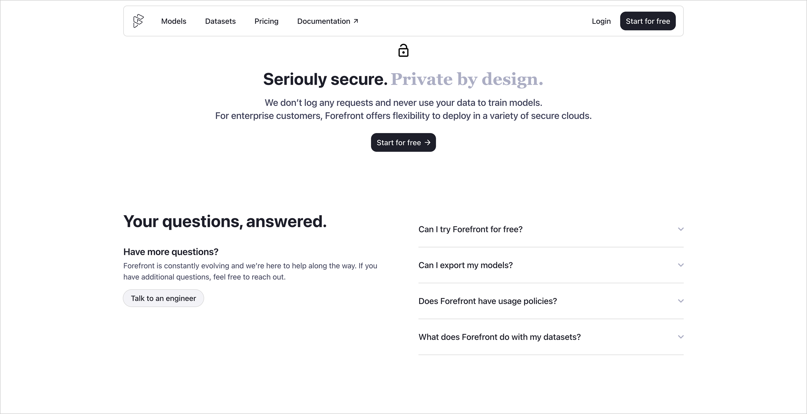 [Forefront](https://www.playbook.com/s/evilmartians/gaxVmkKmcDyFT8YJq44AqUKV?assetToken=ys7VYCegdzkv1e9NjcKPLaN2): FAQ section