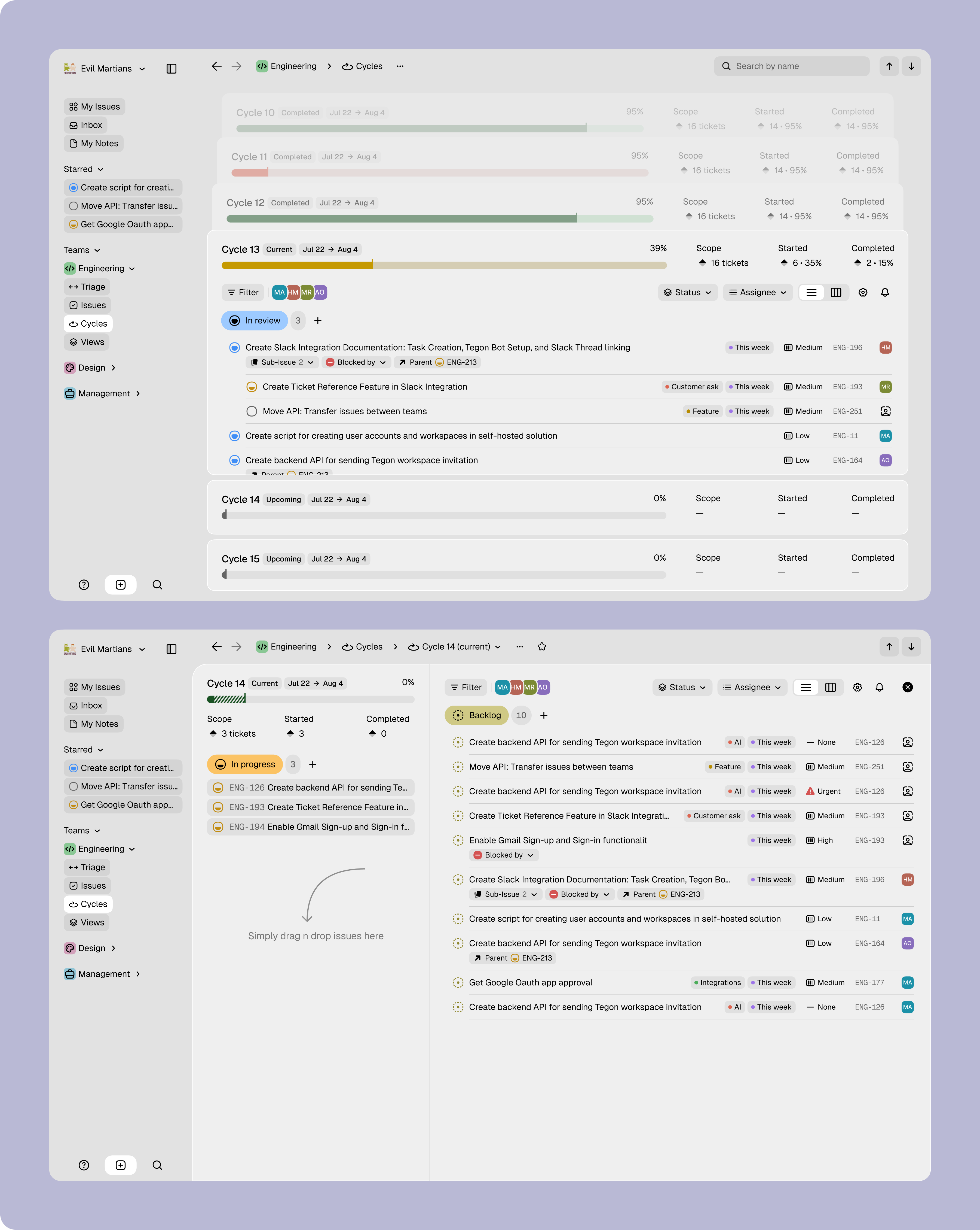 Tegon UI showcase