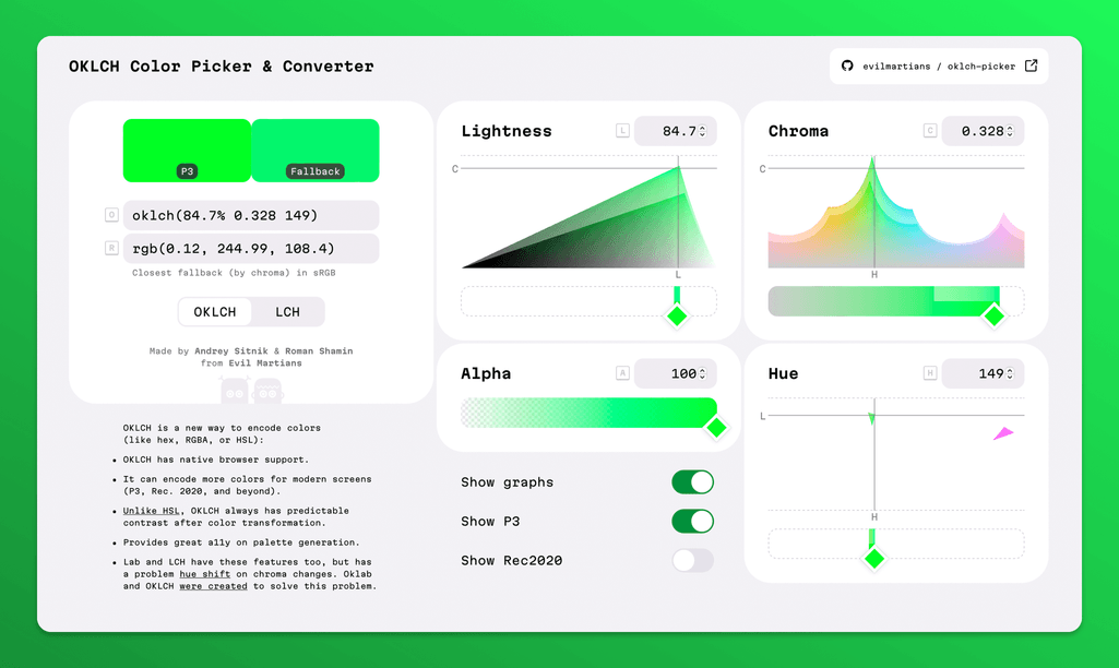 OKLCH Color Picker & Converter