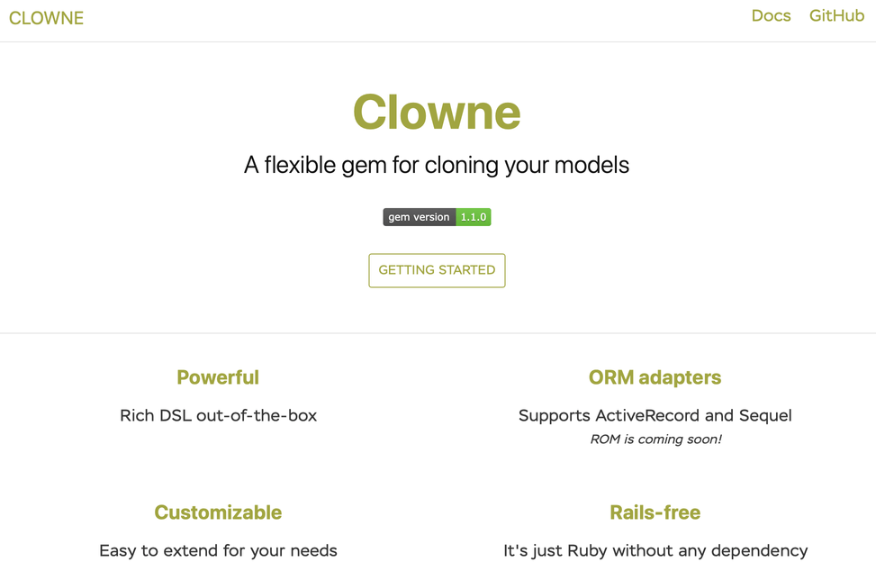 Documentation for Clowne