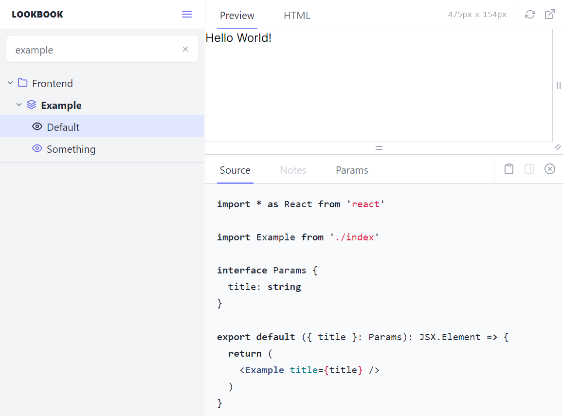 The 'Source' tab in Lookbook now correctly displays our source code thanks to the monkey patch.