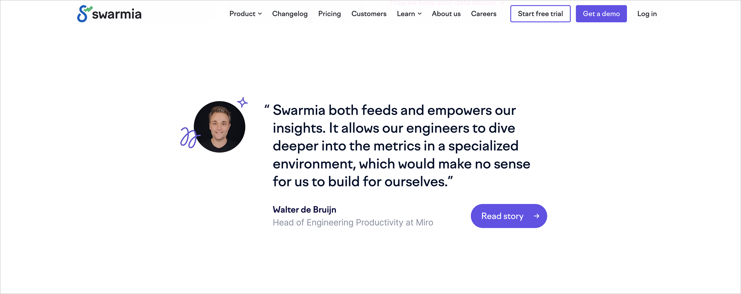 [Swarmia](https://www.playbook.com/s/evilmartians/UZZ5ATH8XwqF65oudRv412H8?assetToken=uK4S7ykAGALGmSE3LTjXhLHE): Features a review from one client