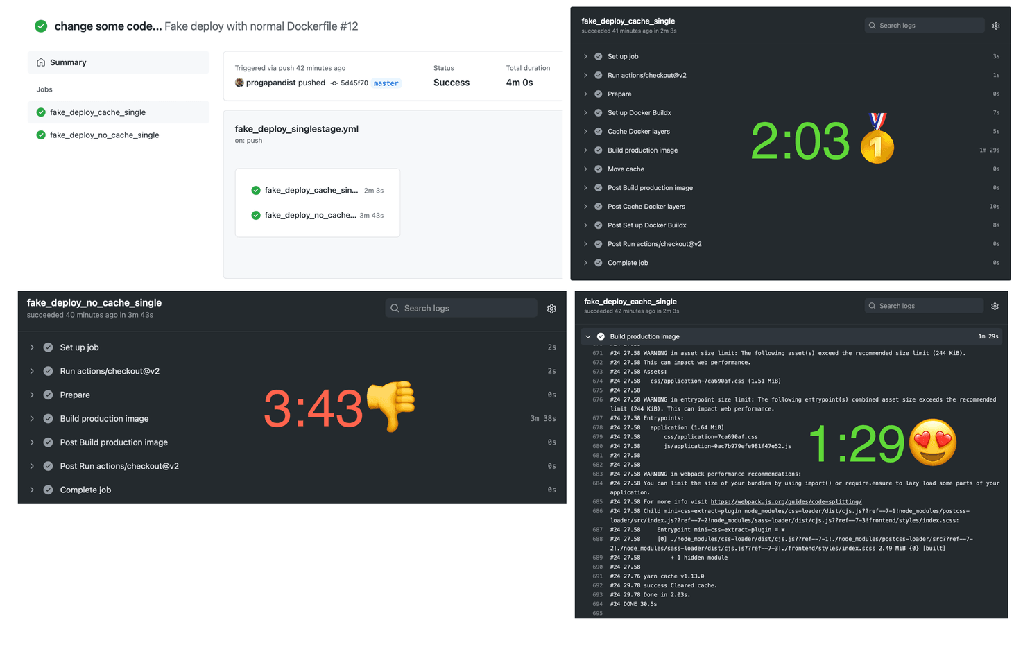 Only the assets layer changed during a Docker build