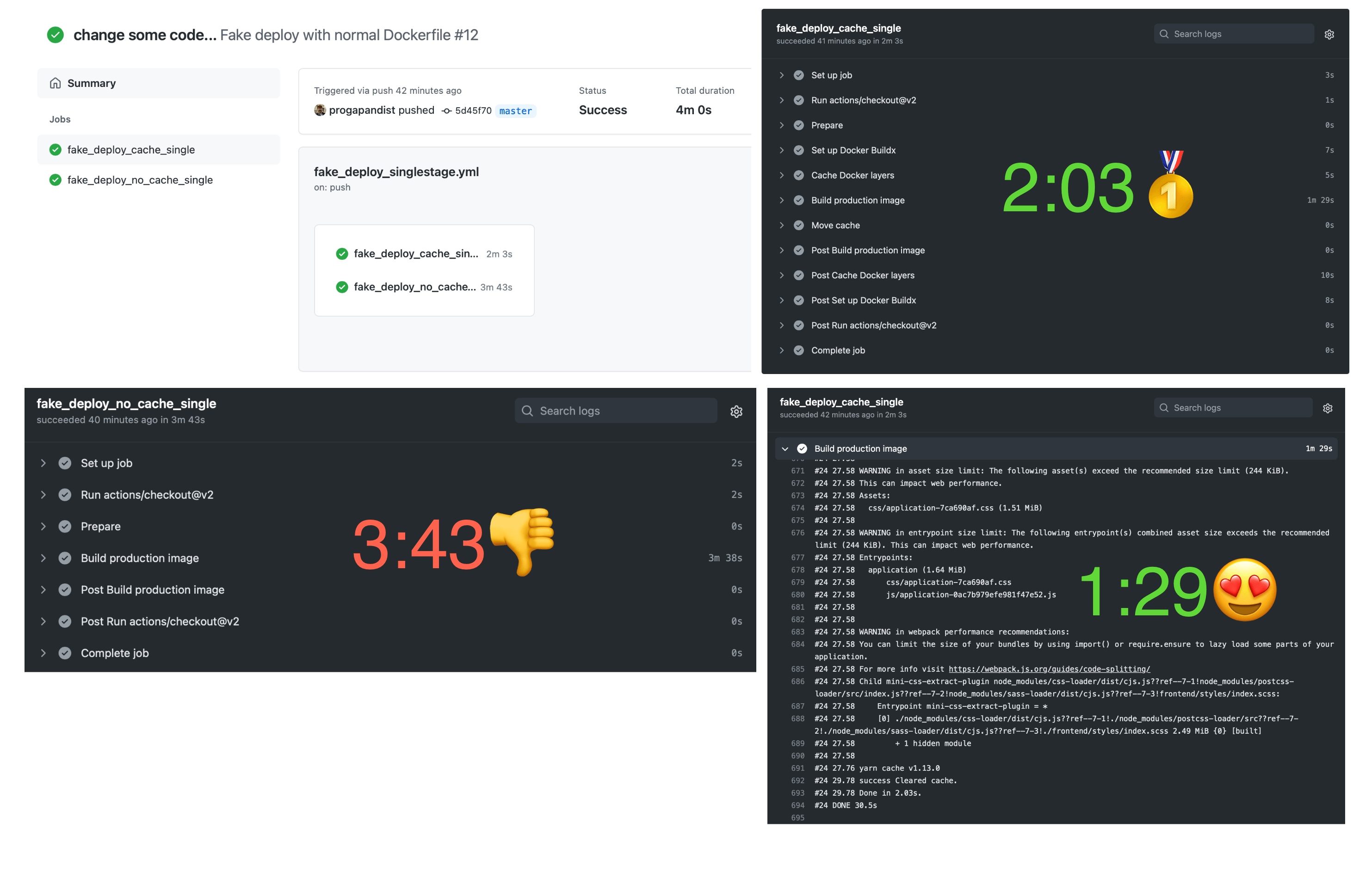Only the assets layer changed during a Docker build