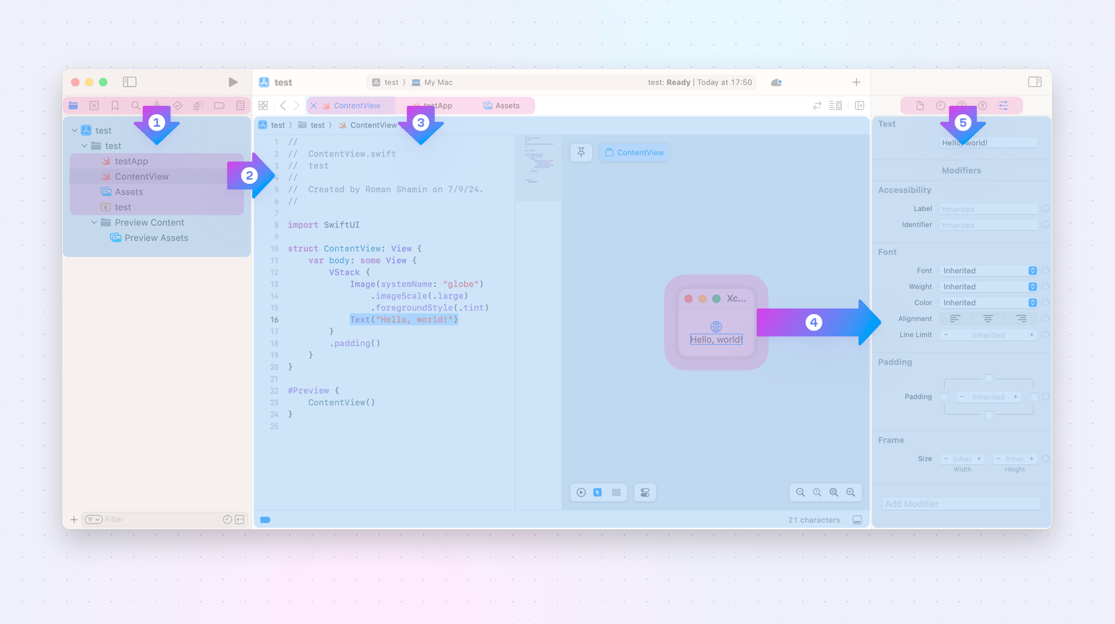 Nesting of left to right and top down flows in XCode’s UI