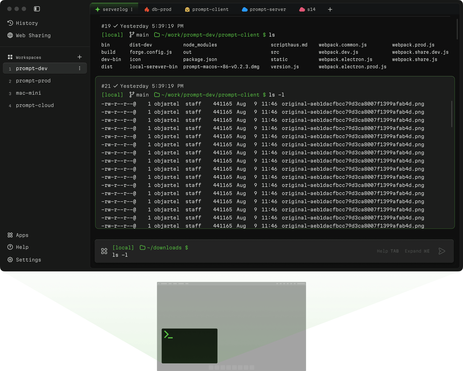 Wave Terminal app designed by Evil Martians