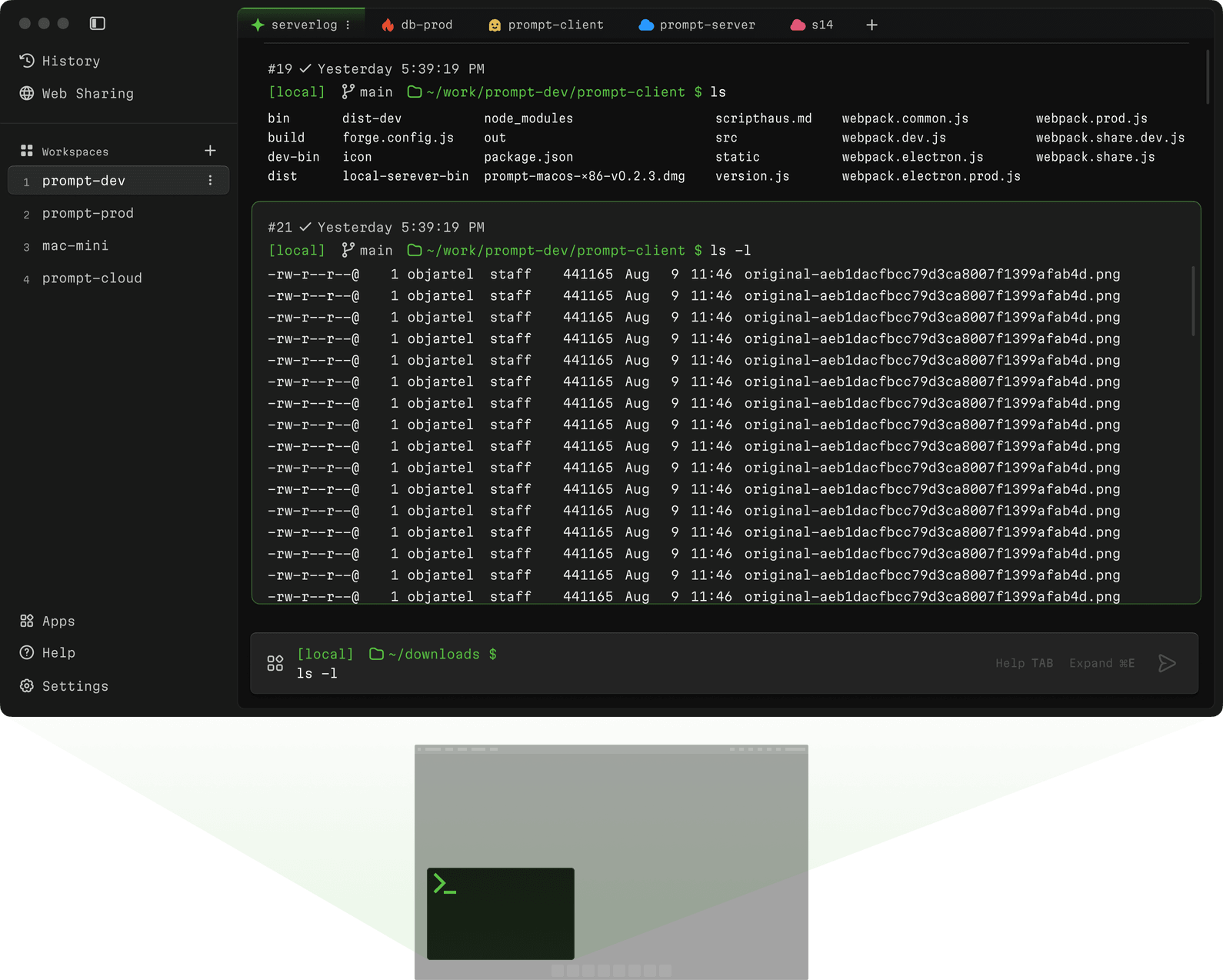 Wave Terminal app designed by Evil Martians