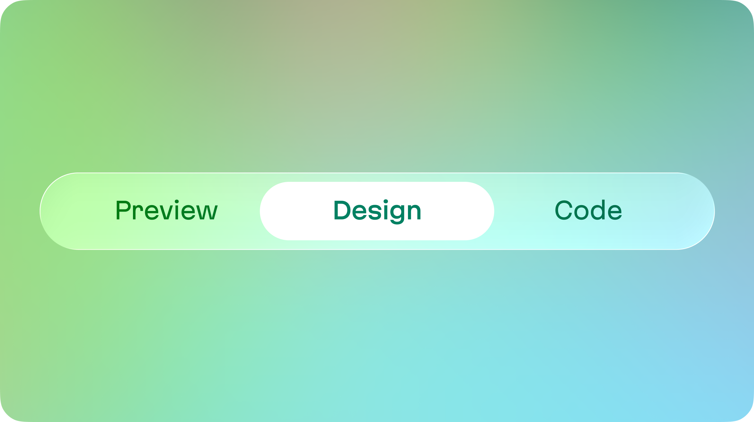 A design tab alongside code and preview