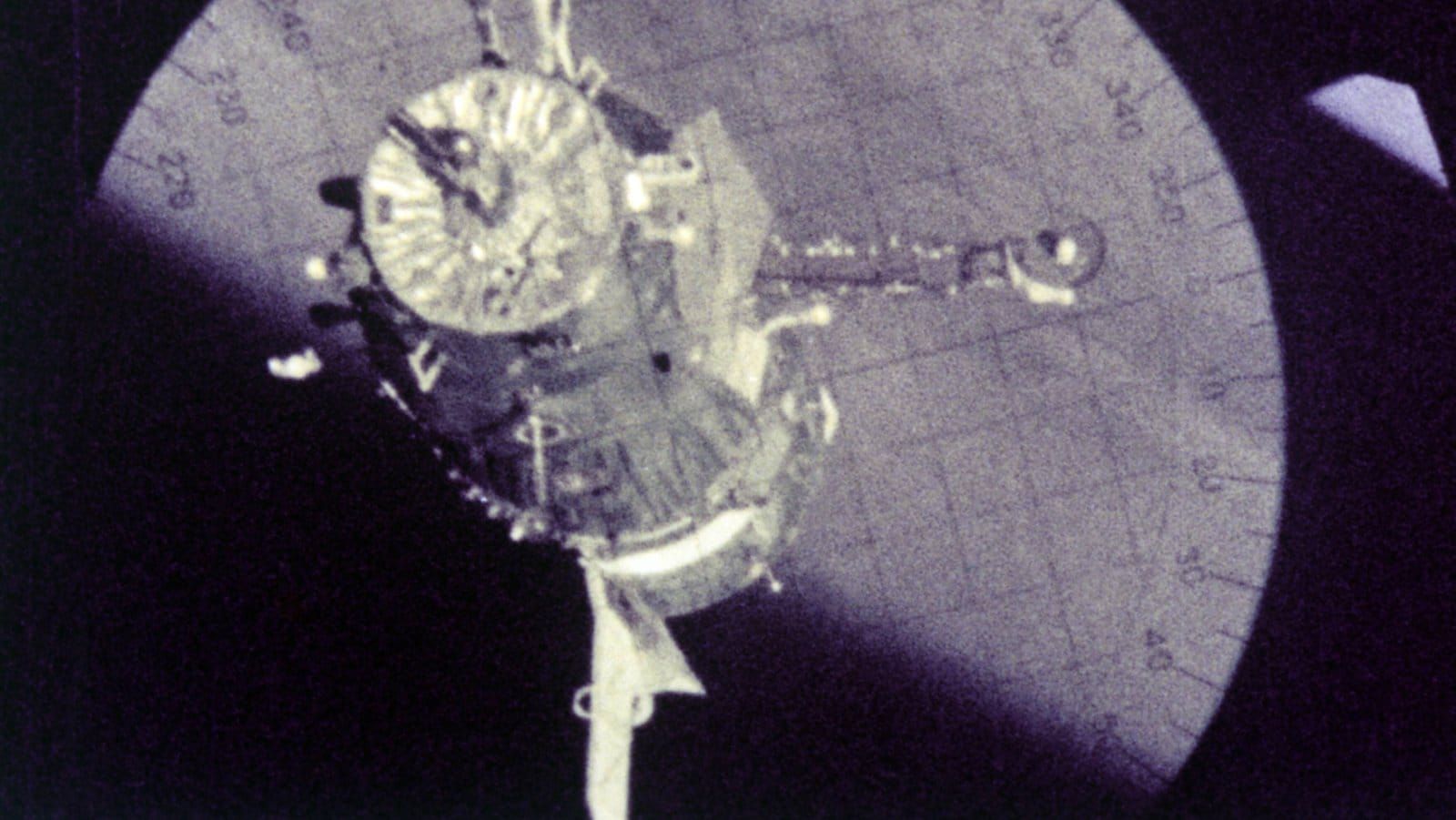 Soyuz 4 docking from the movie "Four in the Cosmos"