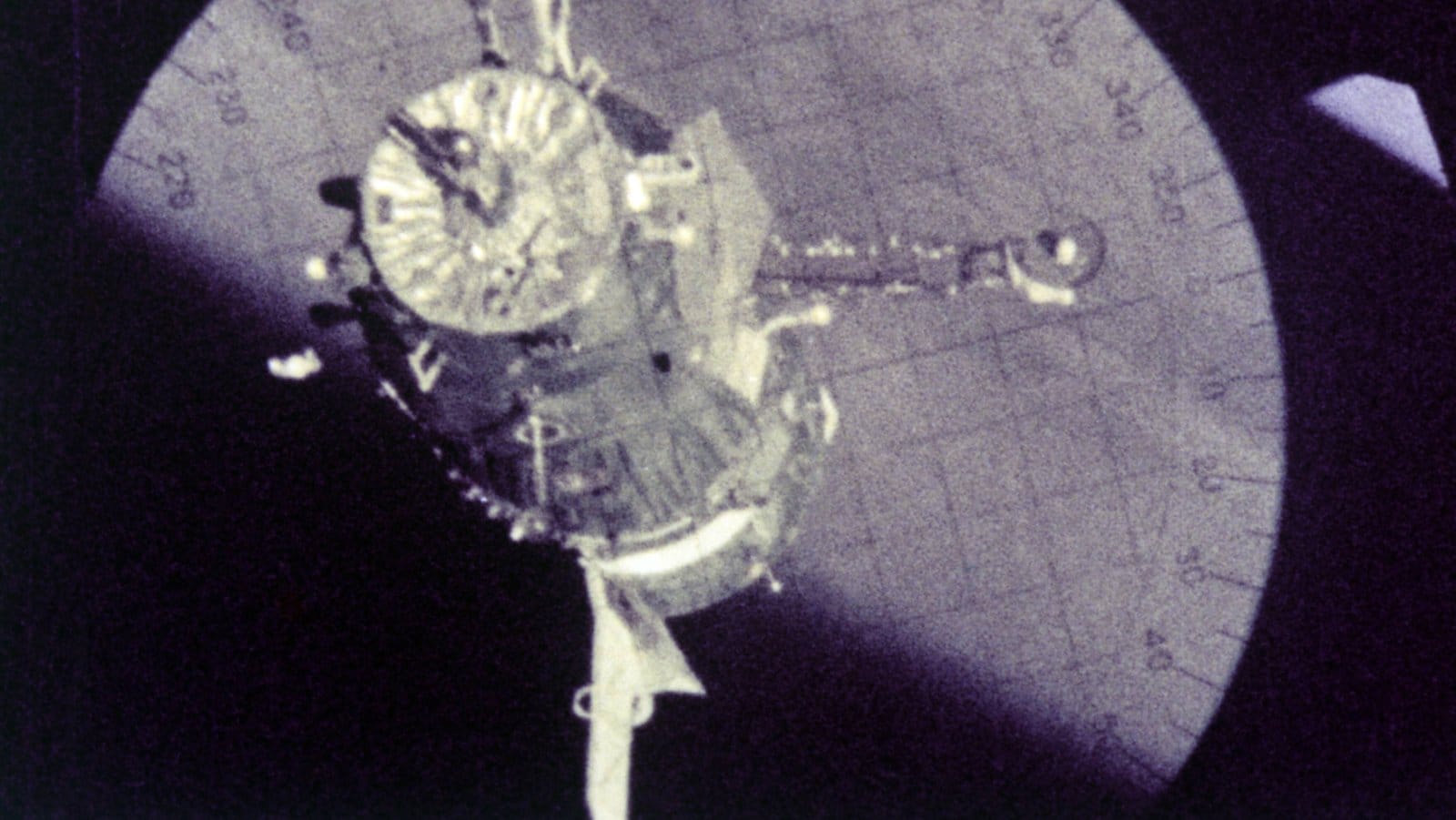 Soyuz 4 docking from the movie "Four in the Cosmos"