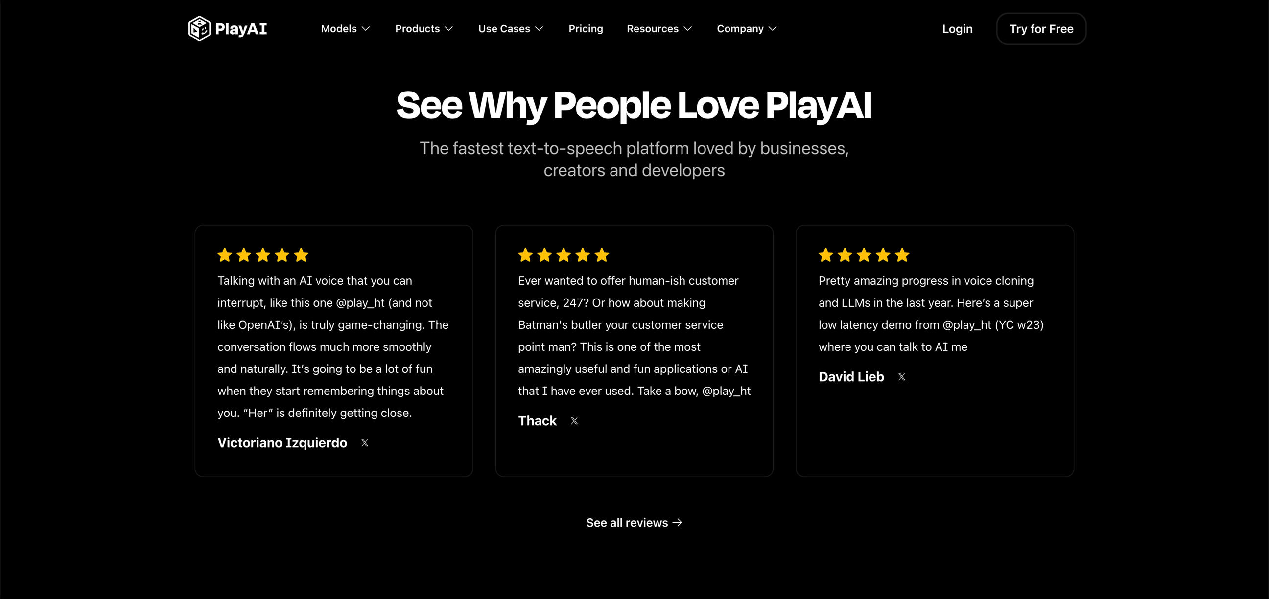 [PlayAI](https://www.playbook.com/s/evilmartians/n7RRbmXrtQuft7N7AFQz9rHB?assetToken=yqtaypFCBzhpThmA26acrACJ) selects and decorates reviews from twitter users