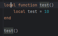 Usage of the function are highlighted when the cursor is inside the local keyword, but not when you put it into the name.