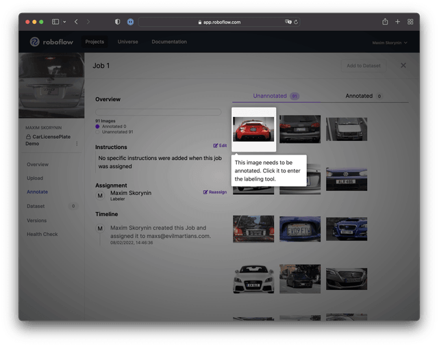 The first image in the list is highlighted by the UI