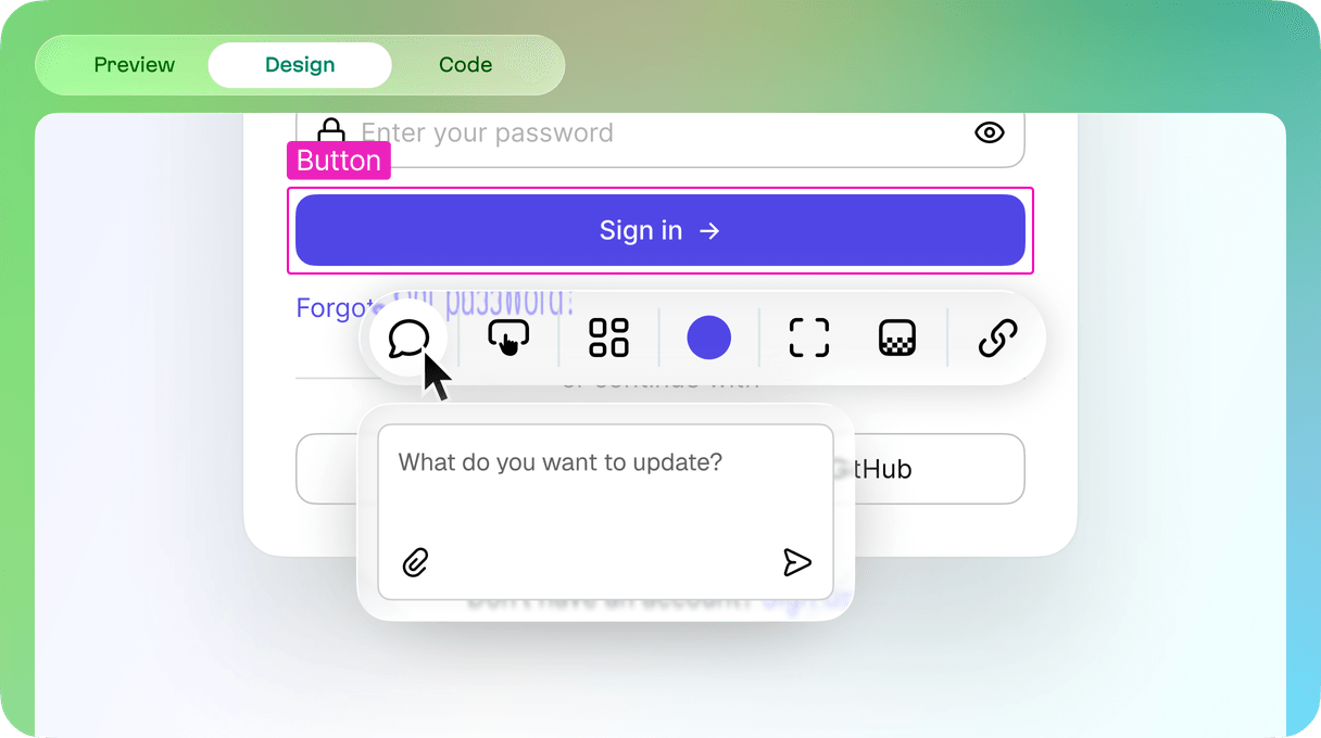 Showing a mini AI chat