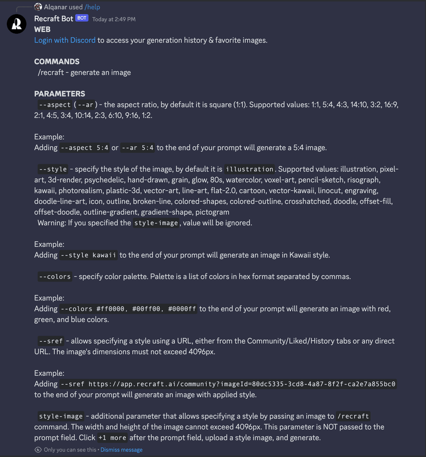 ...and the corresponding help message