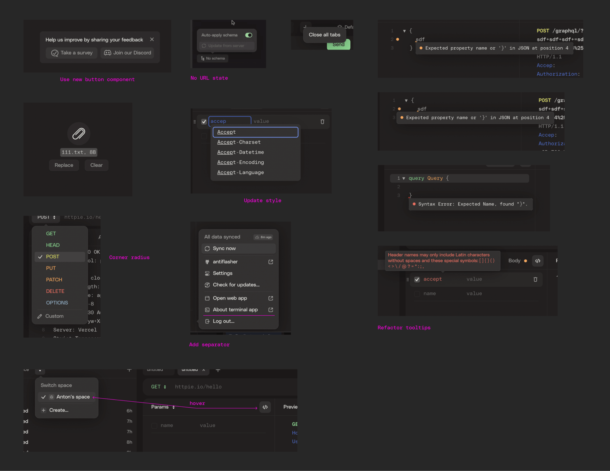 UI design for HTTPie: macOS vibes for the API testing client—Martian ...