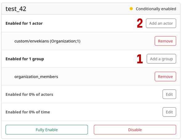 Screen to enable feature flag for the organization_members group