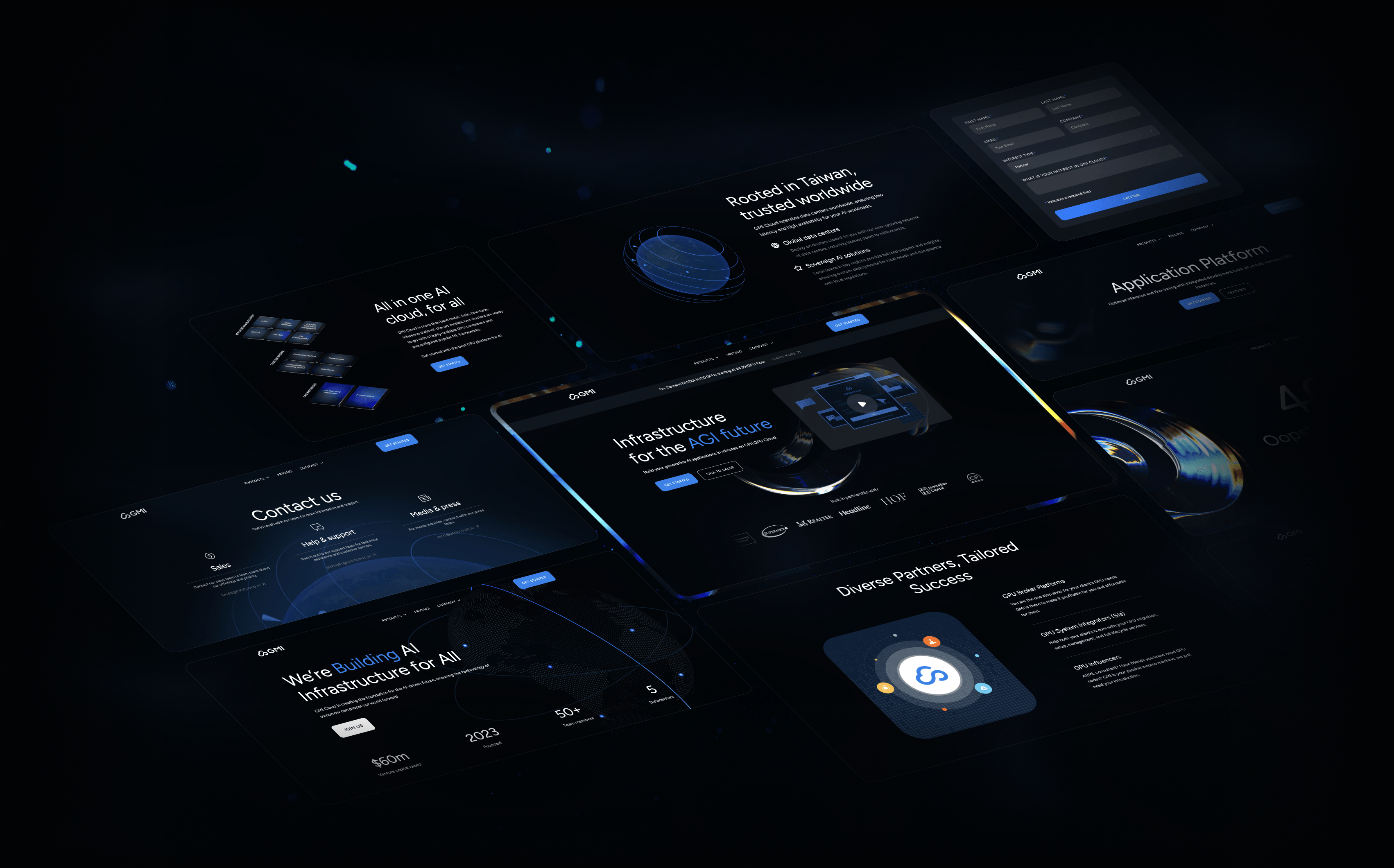 Background for GMI Cloud meets Webflow and speeds ahead in the AI compute race