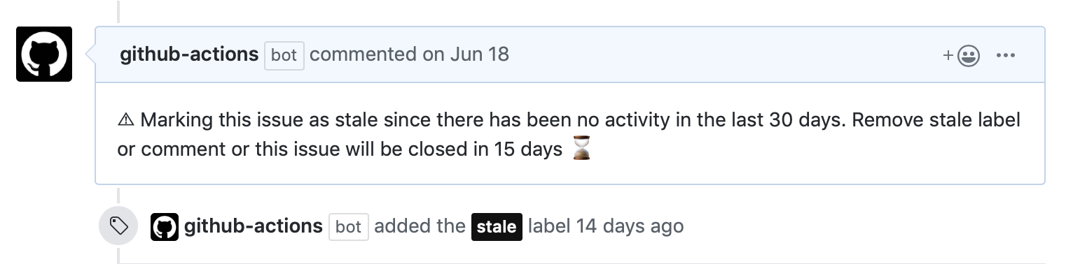 Stale comment example