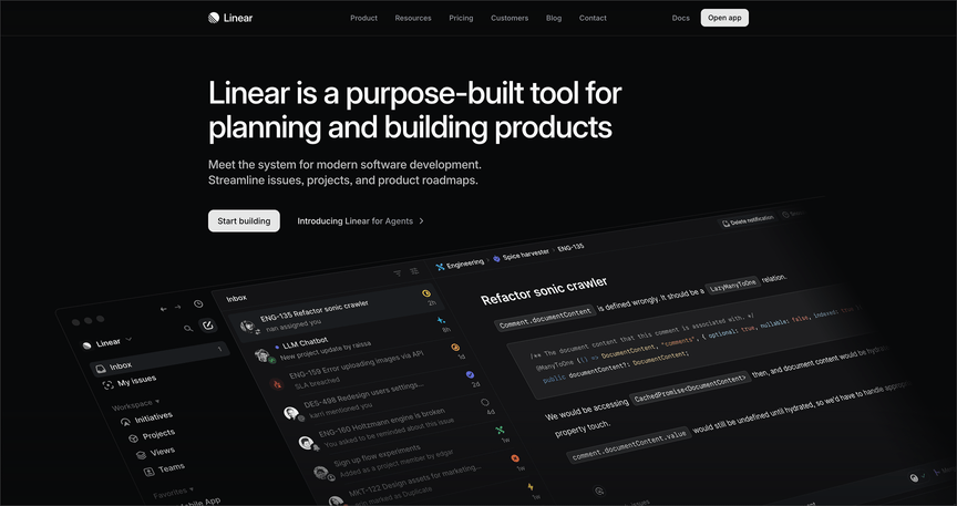 [Linear](https://www.playbook.com/s/evilmartians/X7cdNJt9Ebf9e3VrGuNqp7X9?assetToken=BQWSMBERTepyfwH4jQg42Kx2): Static product shot