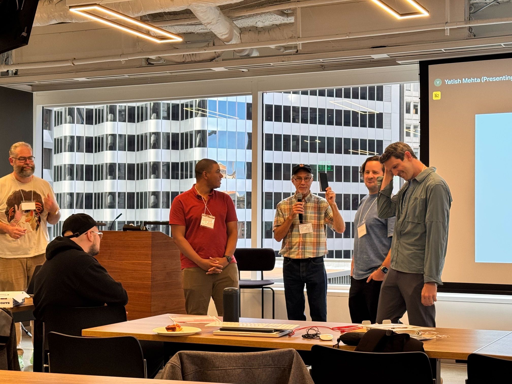 Winners are receiving prizes at SF Ruby AI Hackathon