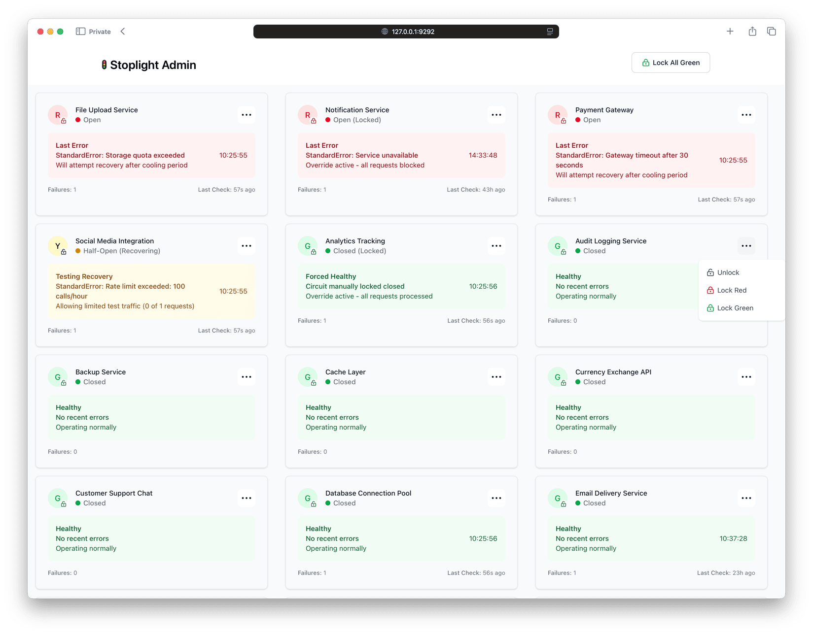 Stoplight Admin Panel