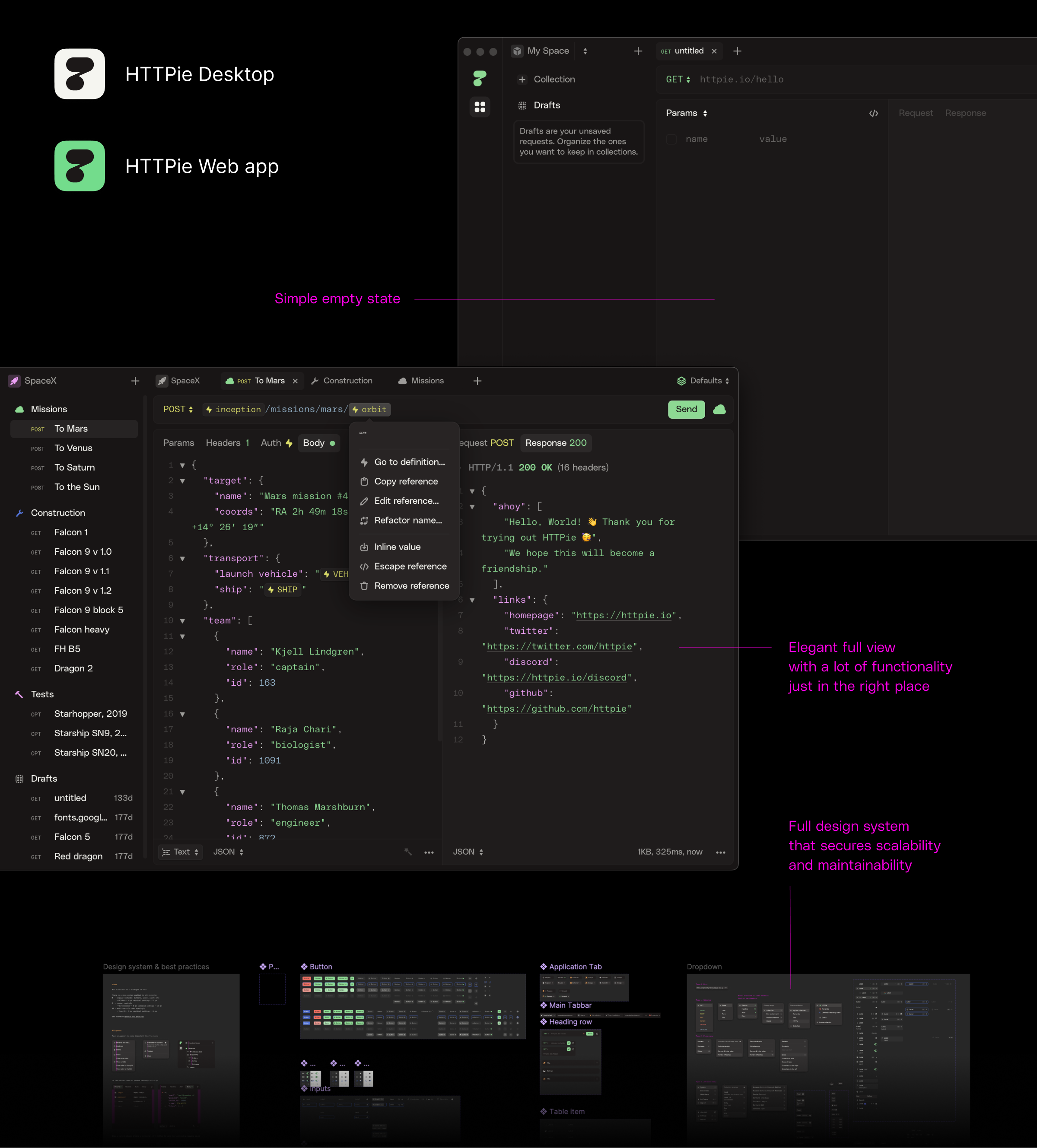 HTTPie UI example