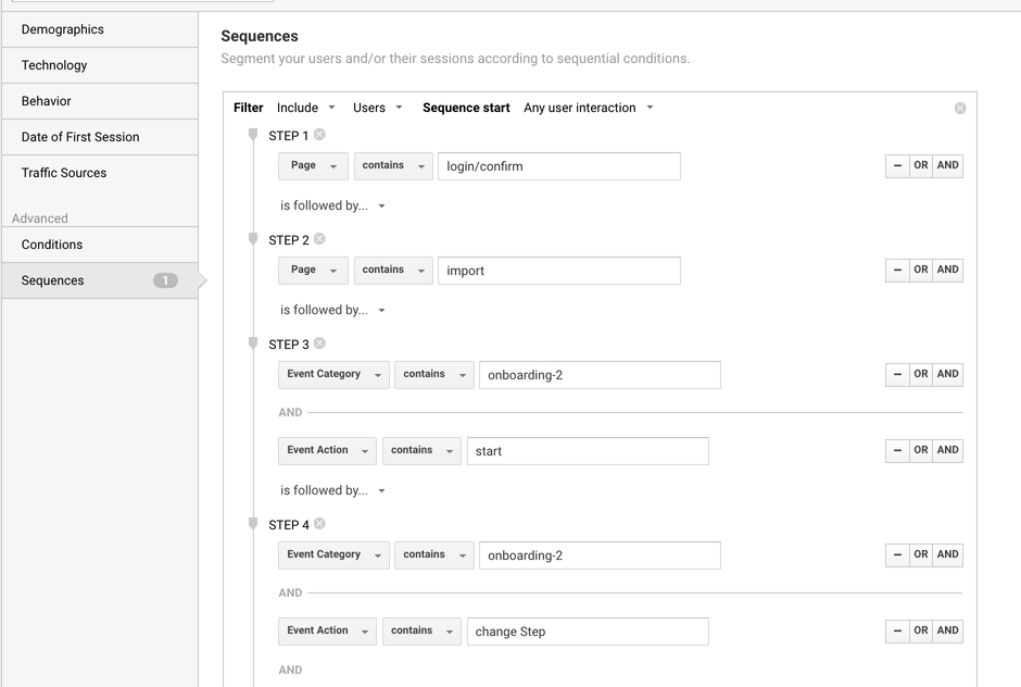 Google Analytics segments