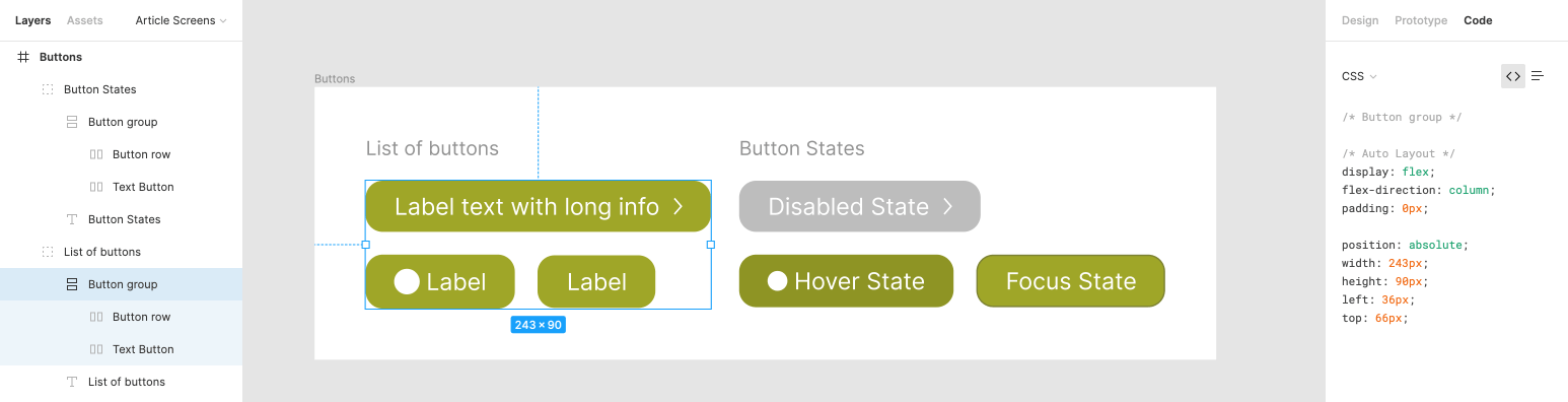 Buttons in Figma