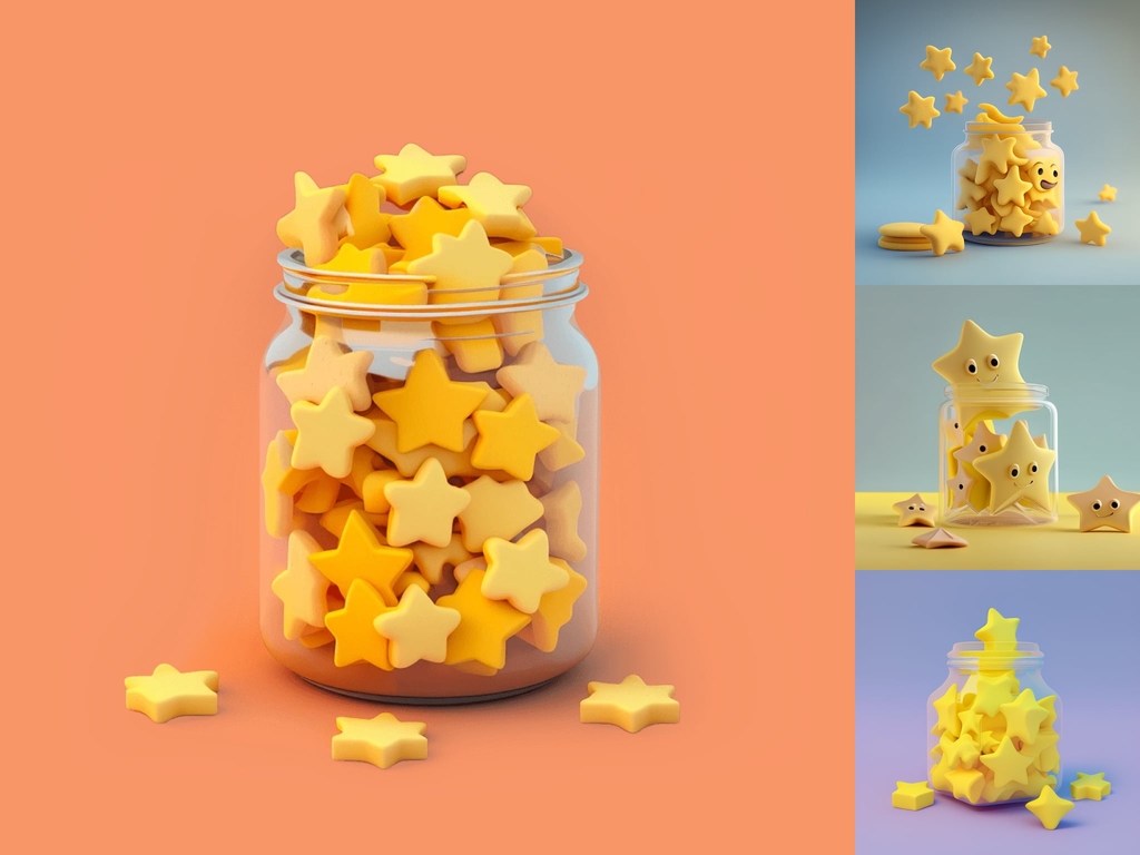 The final result was a simple looking jar filled to the brim and beyond with golden stars.