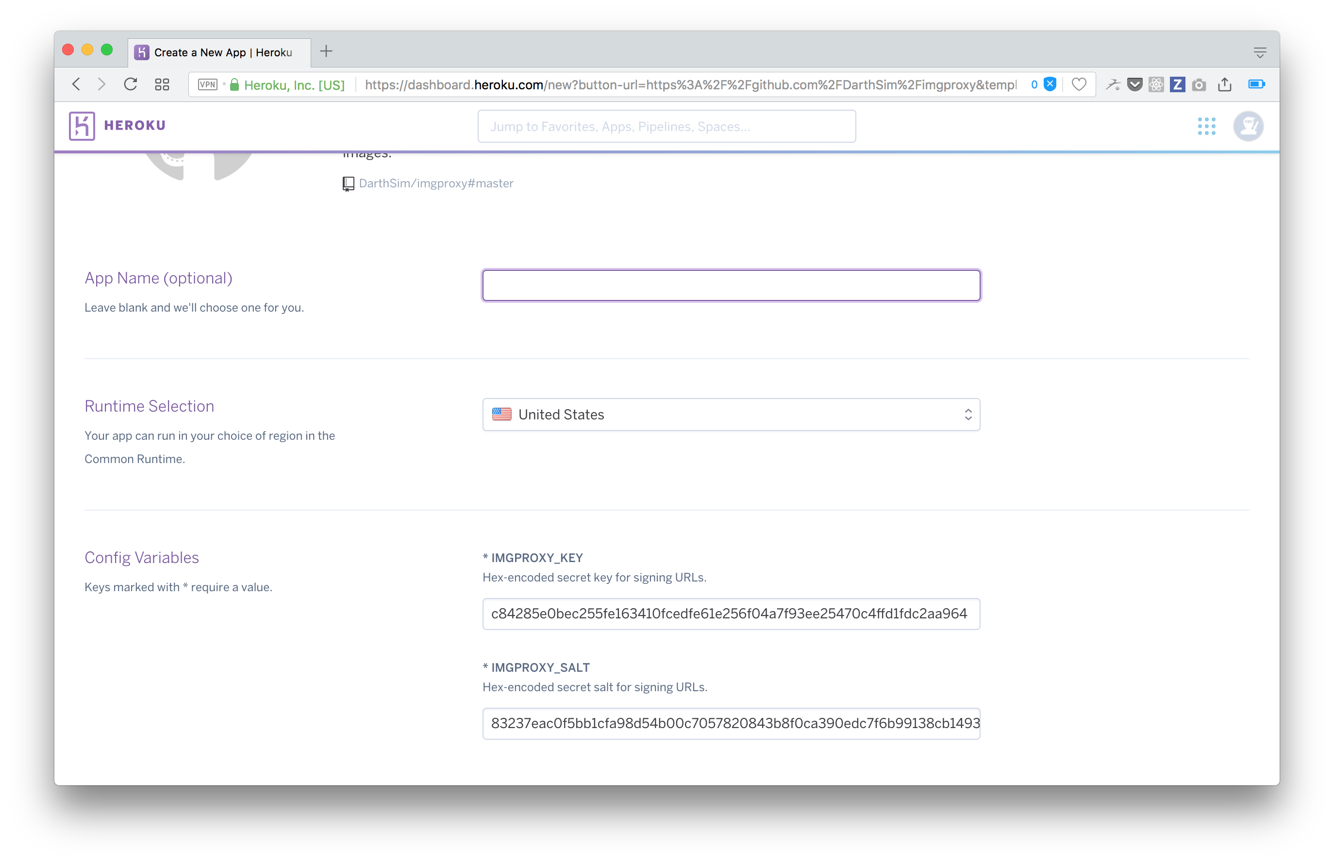 Deploying imgproxy to Heroku