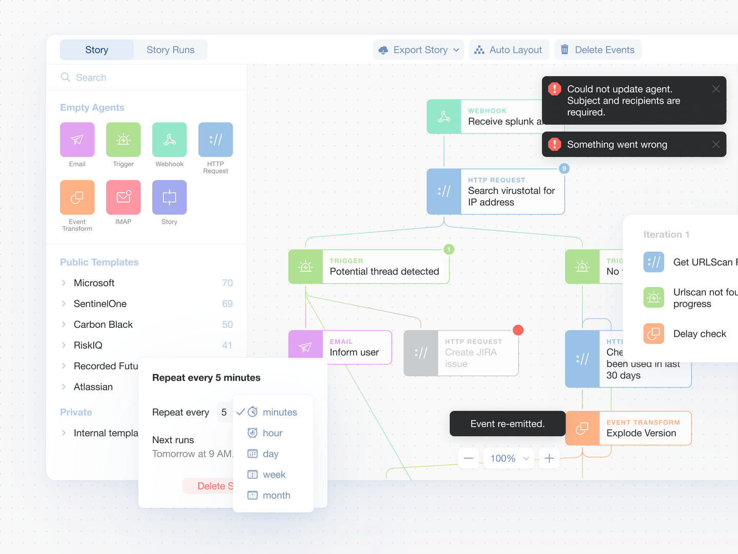 UI design for Tines.io