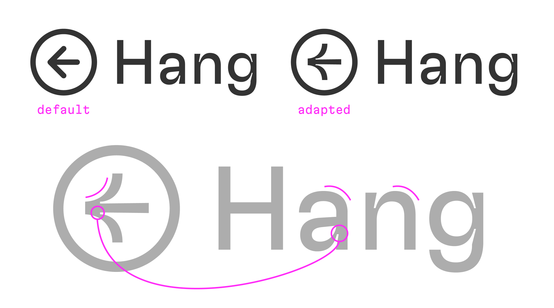 Our icon now has ink traps that match the font's ink traps.