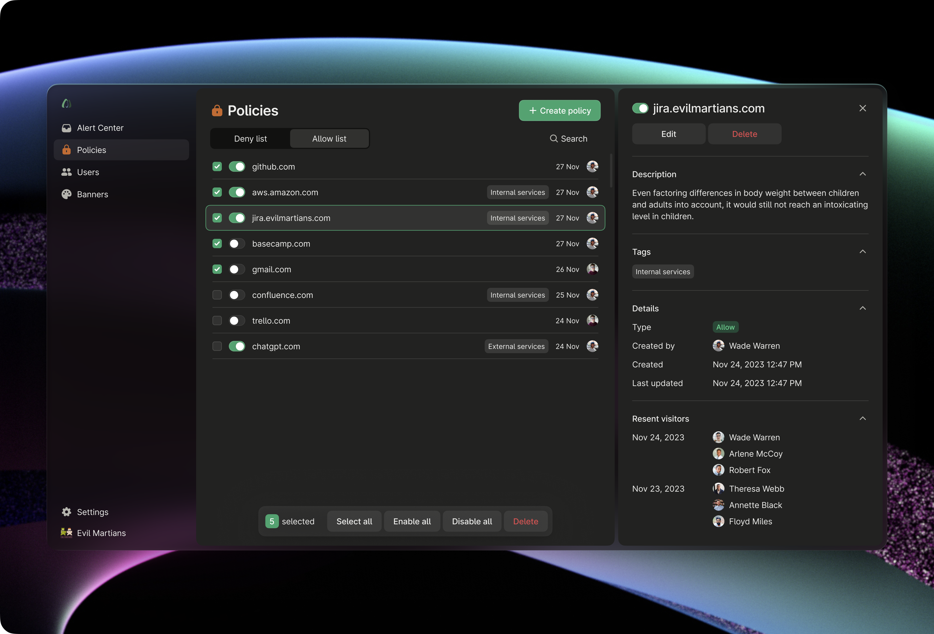 Miru UI showcase