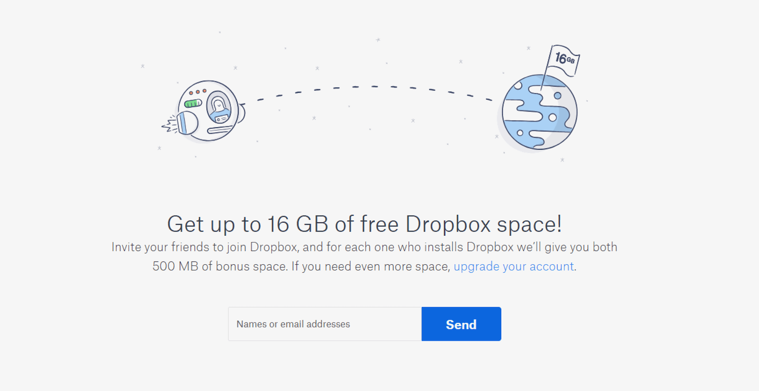 First Dropbox "growth hack"
